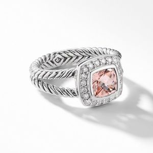 Petite Albion® Ring with Morganite and Diamonds